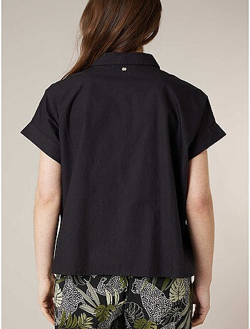 Chemise manches courtes femme en coton 'Deeluxe'