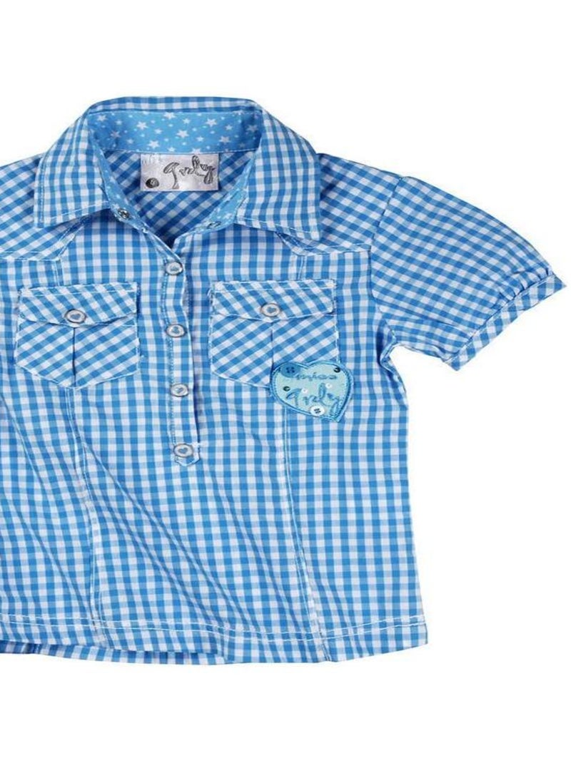Chemise manches courtes fille FAROSA - MISS GIRLY Bleu turquoise - Kiabi