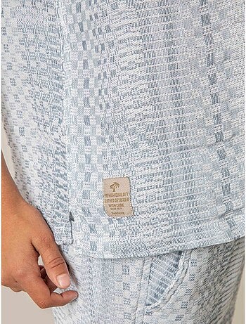 Chemise manches courtes garçon en coton jacquard 'Deeluxe'