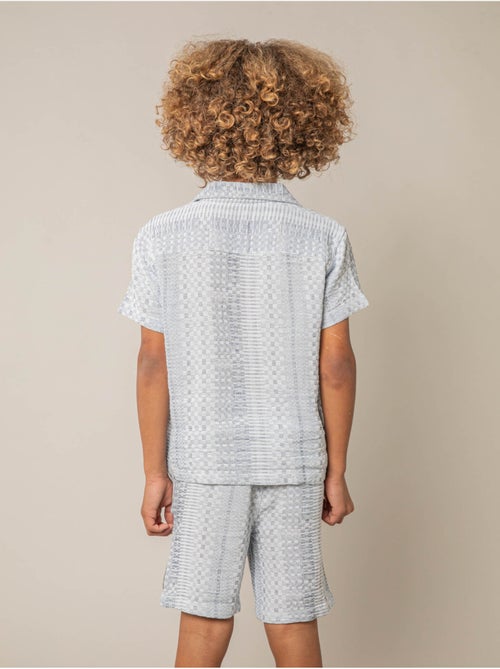 Chemise manches courtes garçon en coton jacquard 'Deeluxe' - Kiabi Chemise manches courtes garçon en coton jacquard 'Deeluxe' - Kiabi