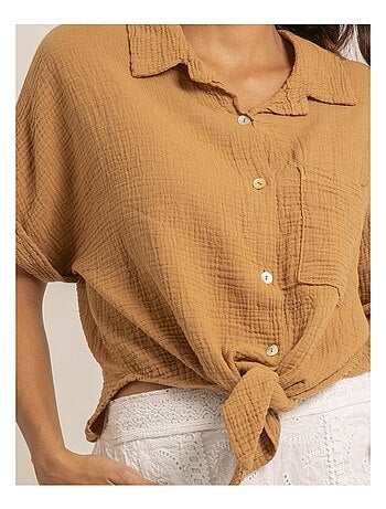 Chemise manches courtes gaze de coton ODETTE