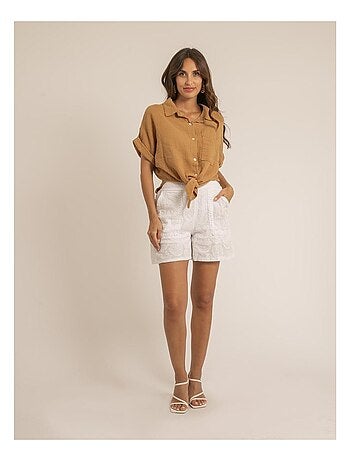 Chemise manches courtes gaze de coton ODETTE