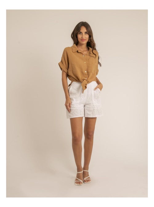 Chemise manches courtes gaze de coton ODETTE - Kiabi