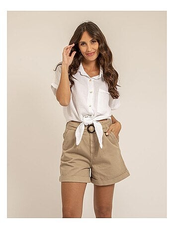 Chemise manches courtes gaze de coton ODETTE
