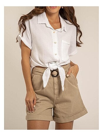 Chemise manches courtes gaze de coton ODETTE