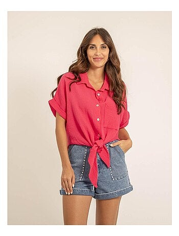 Chemise manches courtes gaze de coton ODETTE