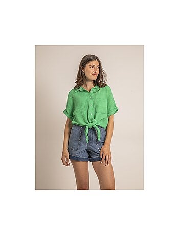 Chemise manches courtes gaze de coton ODETTE