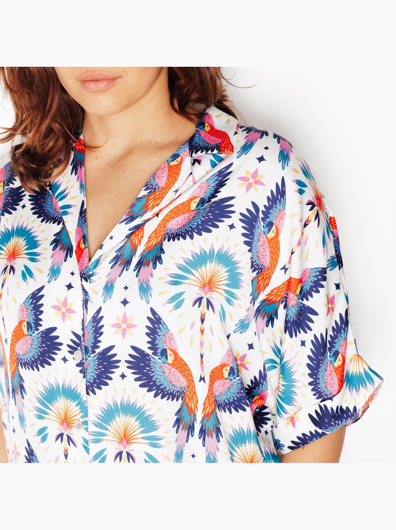 Chemise manches courtes Girly - RougeGorge Lingerie Blanc Multicolore - Kiabi