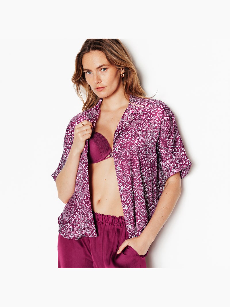 Chemise manches courtes girly - rougegorge lingerie Rose/Multicolore - Kiabi