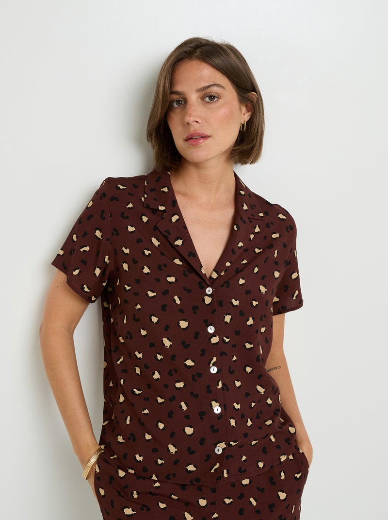 Chemise manches courtes Haya - RougeGorge Lingerie Marron caramel - Kiabi