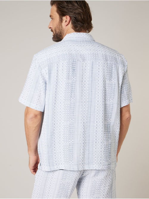 Chemise manches courtes homme en coton jacquard 'Deeluxe' - Kiabi