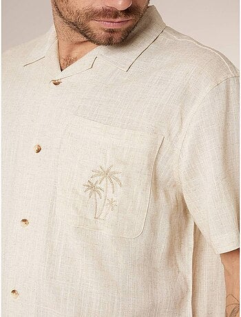 Chemise manches courtes homme en lin mélangé 'Deeluxe'