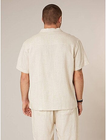 Chemise manches courtes homme en lin mélangé 'Deeluxe'