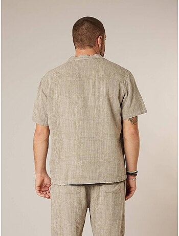 Chemise manches courtes homme en lin mélangé 'Deeluxe'