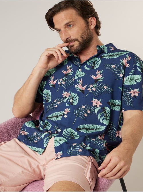 Chemise manches courtes homme imprimée jungle 'Deeluxe' - Kiabi