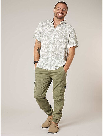 Chemise manches courtes homme imprimée végétal 'Deeluxe'