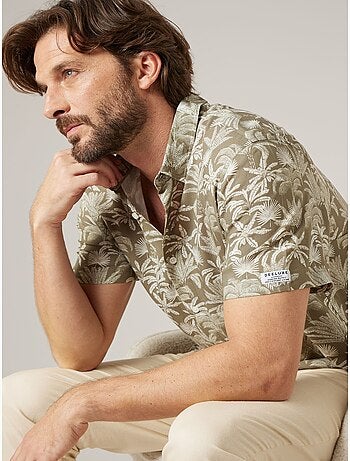 Chemise manches courtes homme imprimée végétal 'Deeluxe'