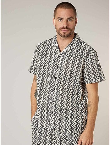 Chemise manches courtes homme motif graphique zigzag 'Deeluxe'
