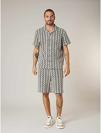 Chemise manches courtes homme motif graphique zigzag 'Deeluxe'