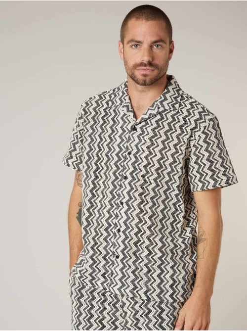 Chemise manches courtes homme motif graphique zigzag 'Deeluxe' - Kiabi