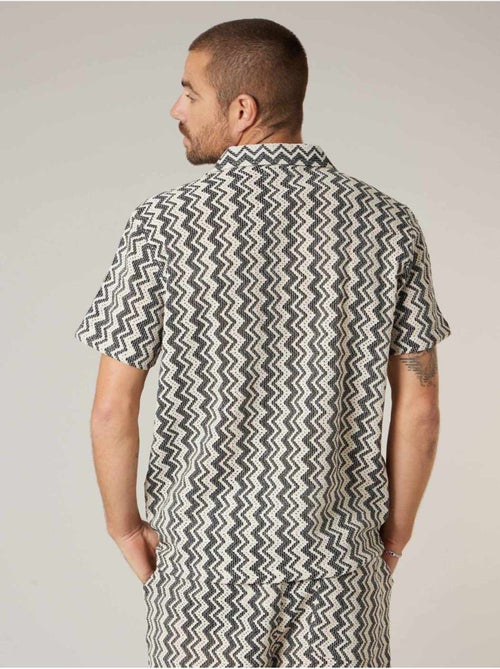 Chemise manches courtes homme motif graphique zigzag 'Deeluxe' - Kiabi