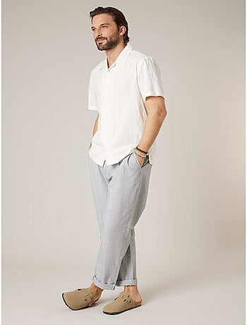 Chemise manches courtes homme motif jacquard discret 'Deeluxe'