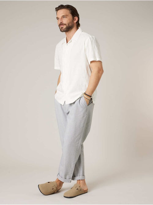 Chemise manches courtes homme motif jacquard discret 'Deeluxe' - Kiabi