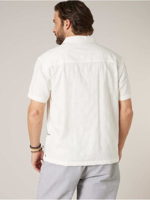 Chemise manches courtes homme motif jacquard discret 'Deeluxe' - Kiabi