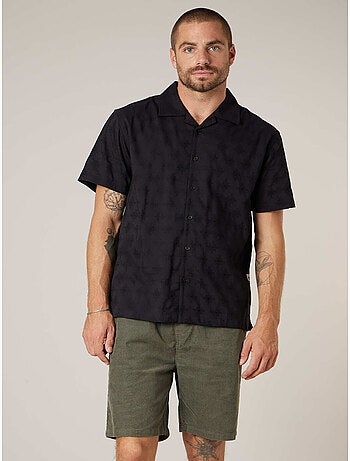 Chemise manches courtes homme motif jacquard discret 'Deeluxe'