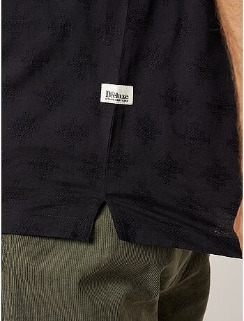 Chemise manches courtes homme motif jacquard discret 'Deeluxe'