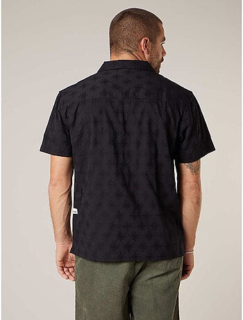 Chemise manches courtes homme motif jacquard discret 'Deeluxe'