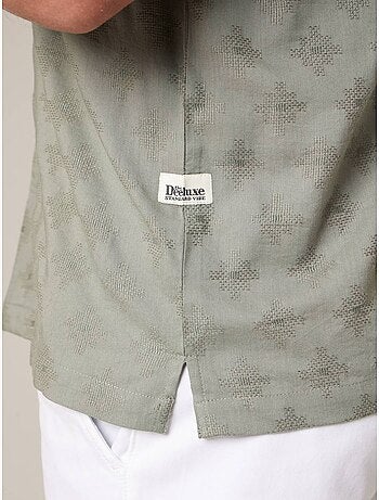 Chemise manches courtes homme motif jacquard discret 'Deeluxe'