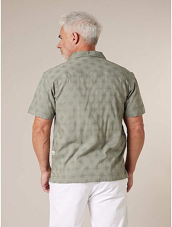 Chemise manches courtes homme motif jacquard discret 'Deeluxe'