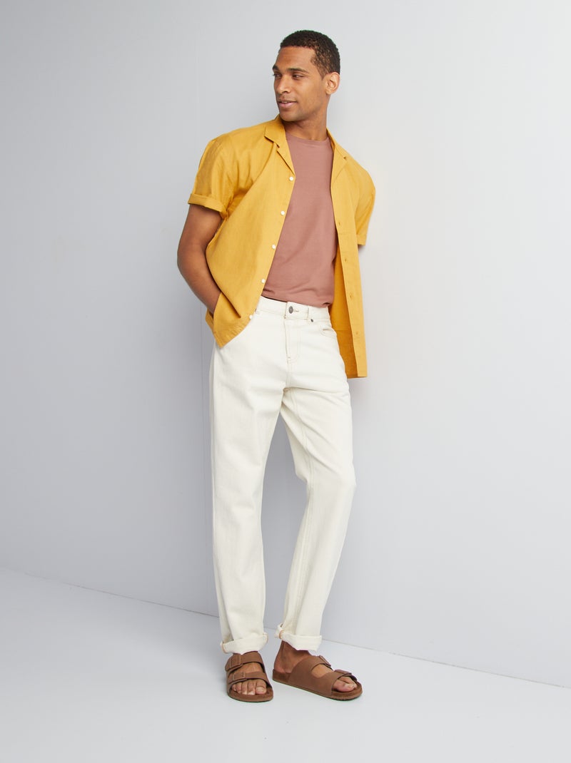 Chemise manches courtes Jaune - Kiabi