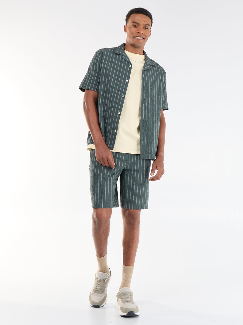 Chemise manches courtes Kaki - Kiabi