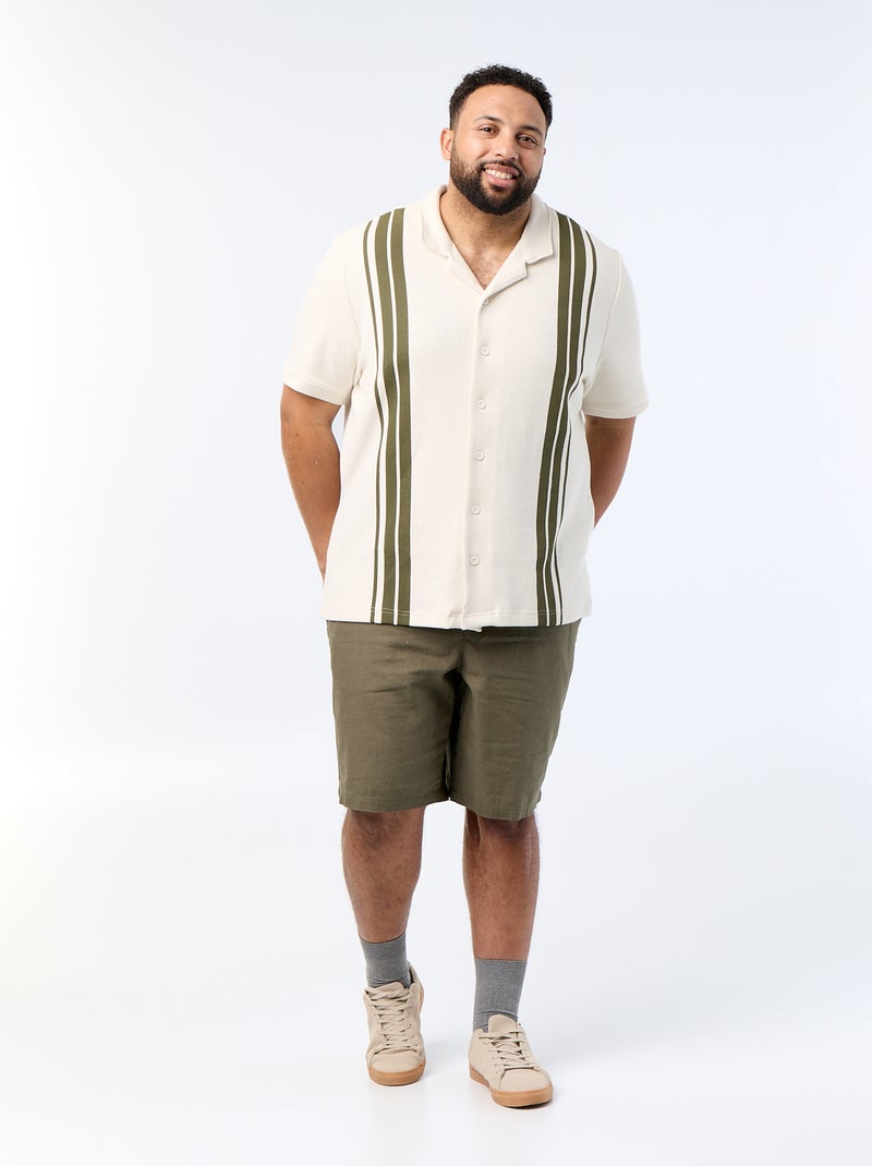 Chemise manches courtes Kaki - Kiabi