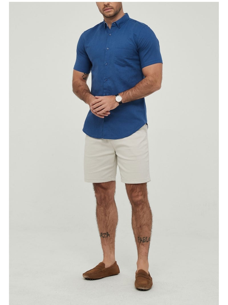 Chemise Manches Courtes Kebello Bleu - Kiabi