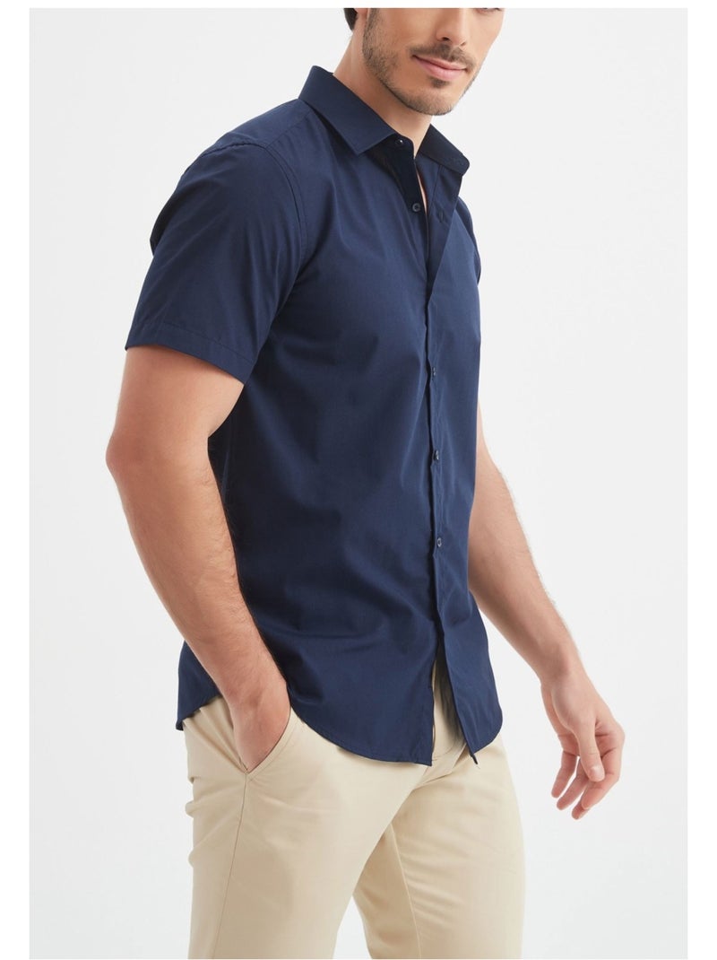 Chemise Manches Courtes Kebello Bleu marine - Kiabi