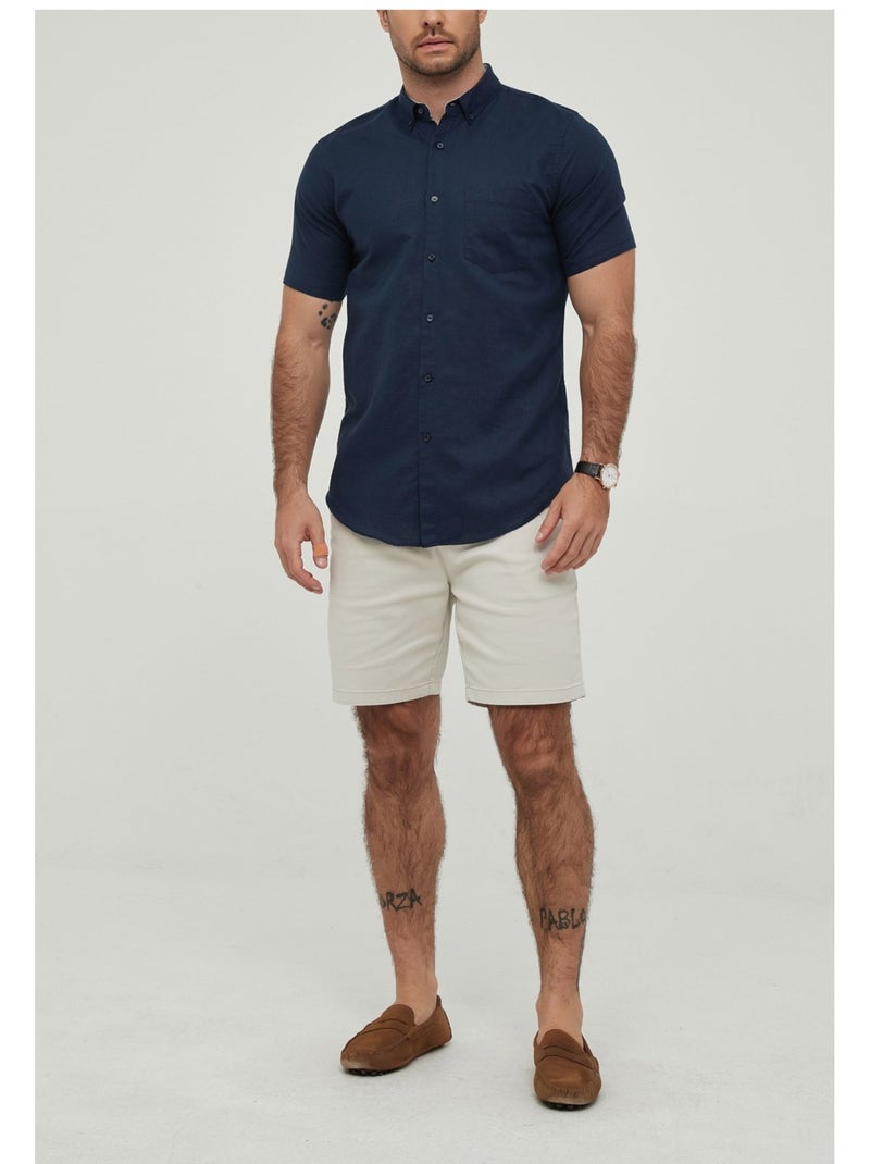 Chemise Manches Courtes Kebello Bleu marine - Kiabi