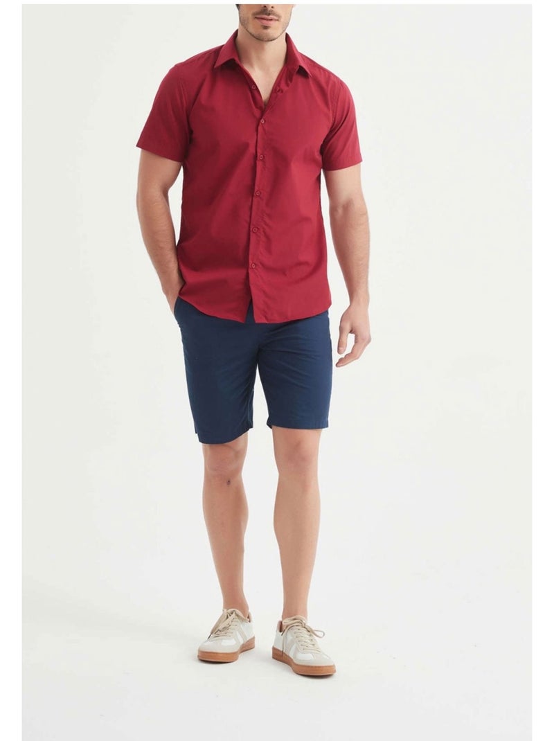 Chemise Manches Courtes Kebello Bordeaux - Kiabi