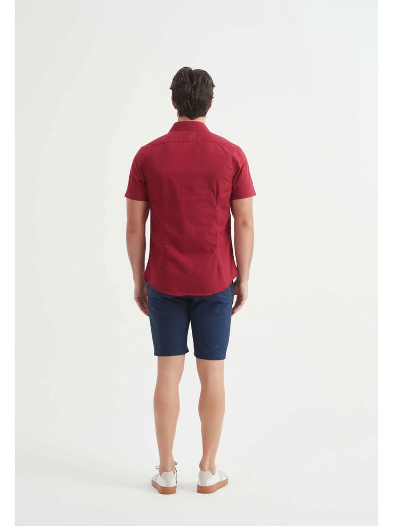 Chemise Manches Courtes Kebello Bordeaux - Kiabi