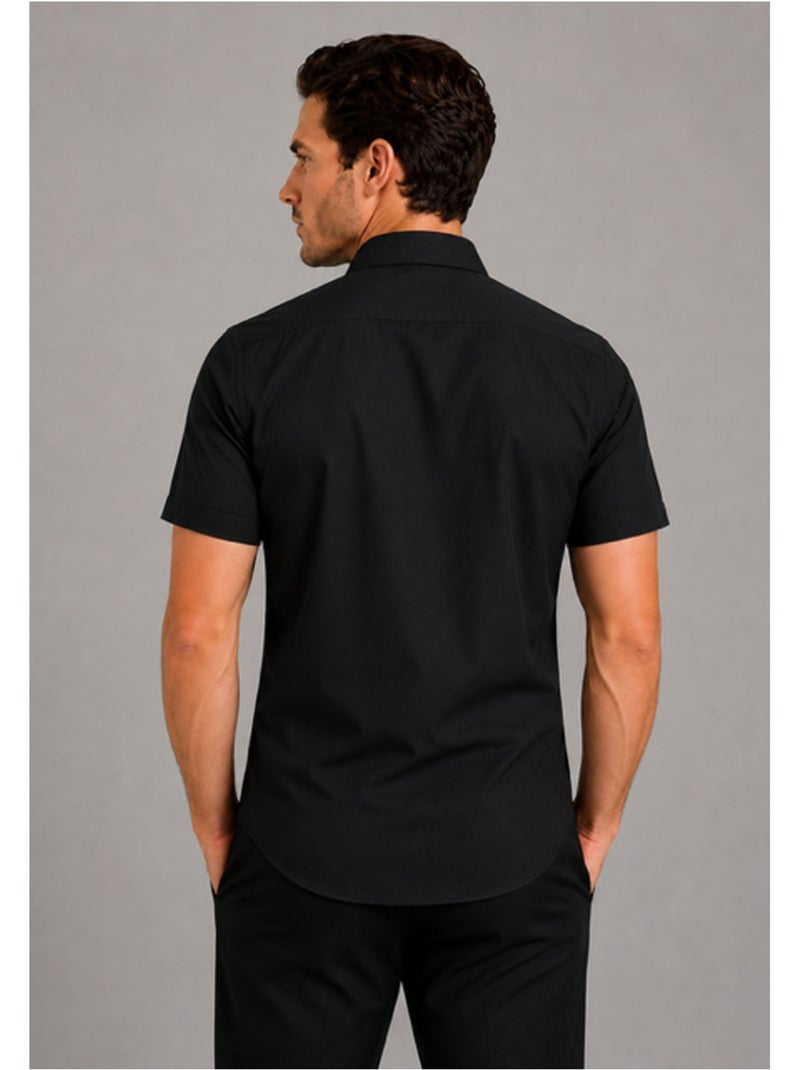 Chemise Manches Courtes Kebello Noir Noir - Kiabi