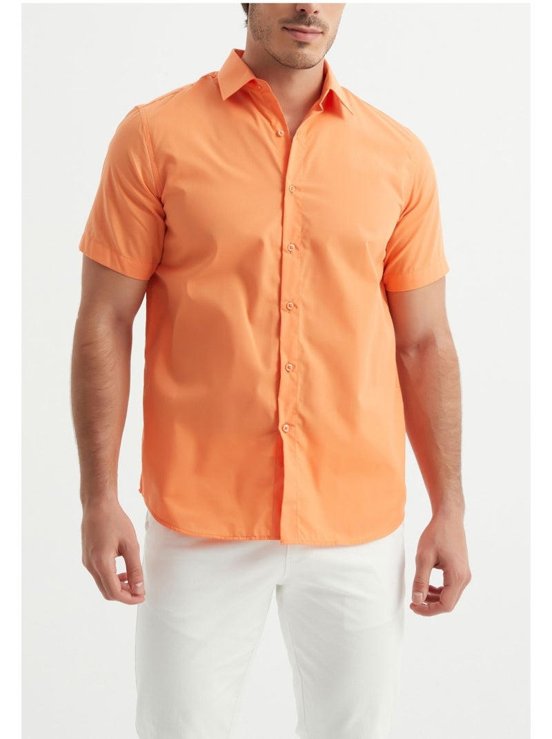 Chemise Manches Courtes Kebello Orange - Kiabi