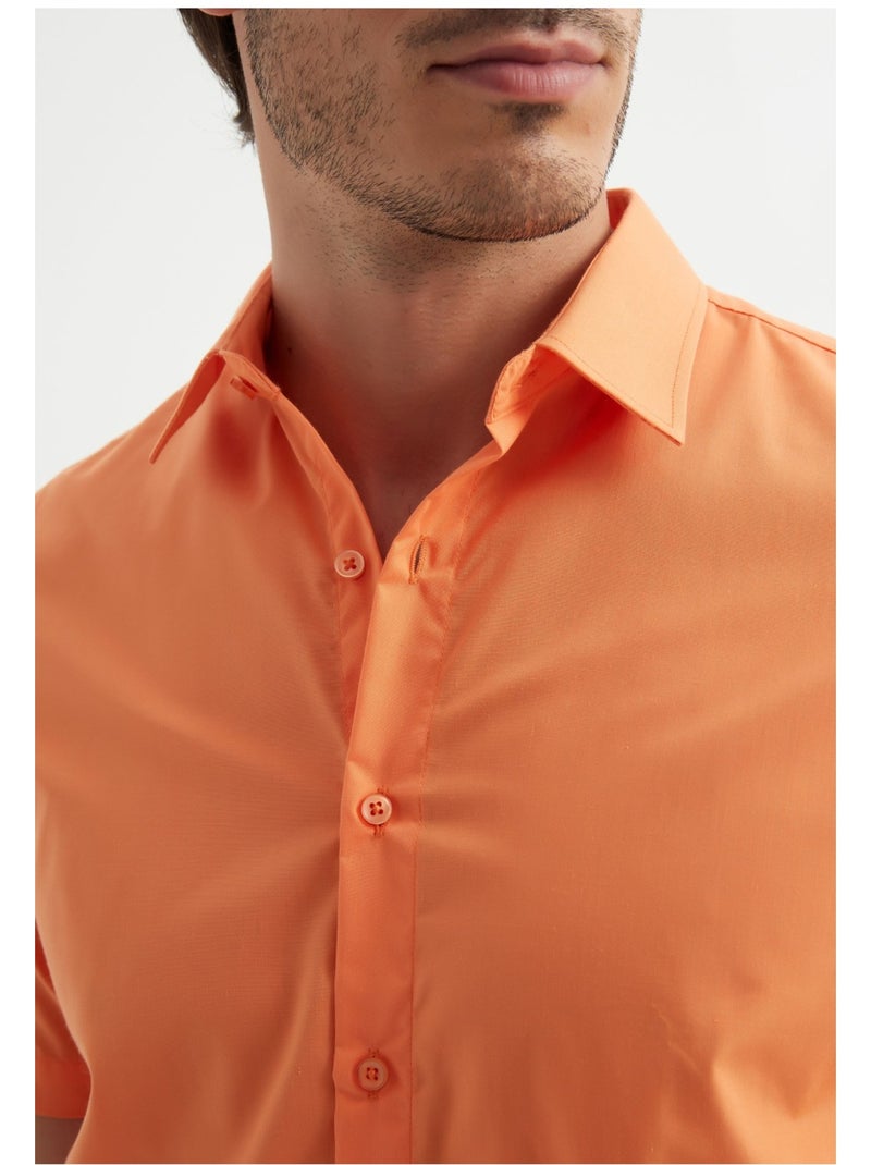 Chemise Manches Courtes Kebello Orange - Kiabi