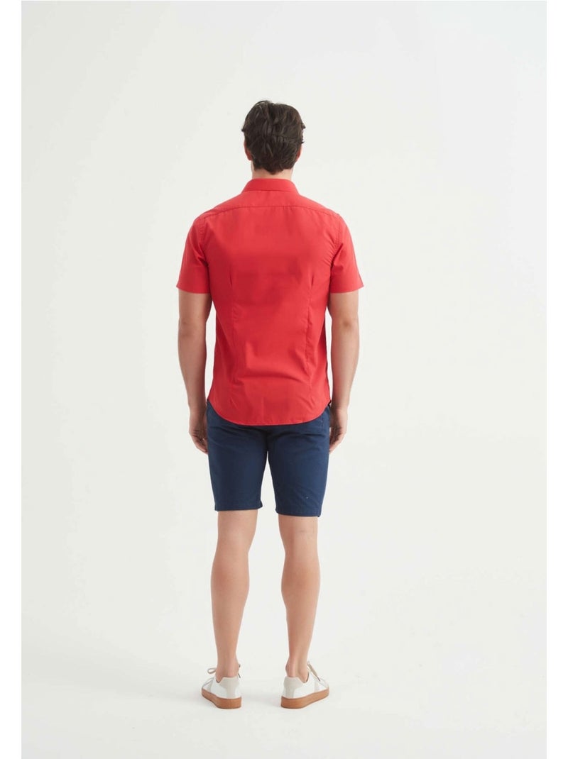 Chemise Manches Courtes Kebello Rouge - Kiabi