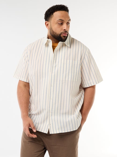 Chemise manches courtes légère à rayures - Kiabi