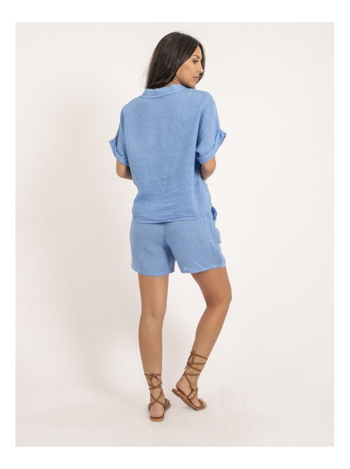 Chemise manches courtes lin OTTILIA - Kiabi