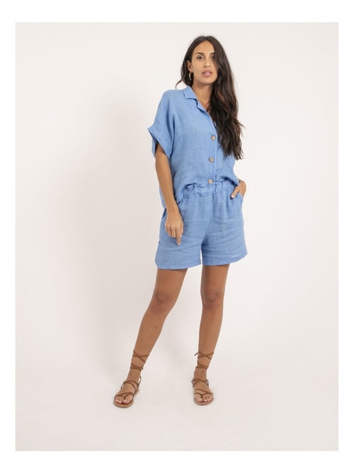 Chemise manches courtes lin OTTILIA - Kiabi