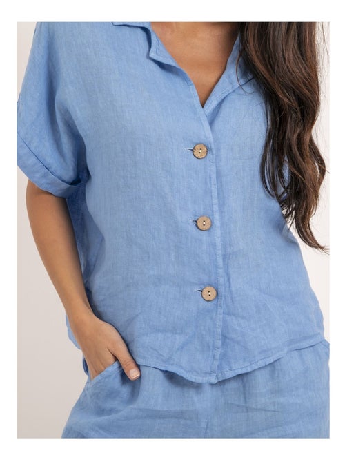 Chemise manches courtes lin OTTILIA - Kiabi