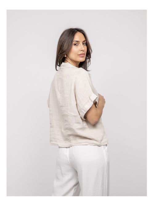 Chemise manches courtes lin OTTILIA - Kiabi